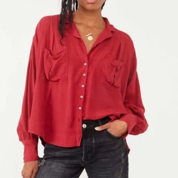 Free People Tops - Free People Erin’s Stolen Kiss Top Small S oversized dolman sleeve